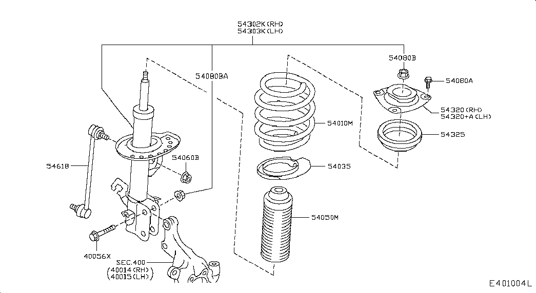 NISSAN 54325-1KA0A - Опора стойки амортизатора, подушка parts5.com