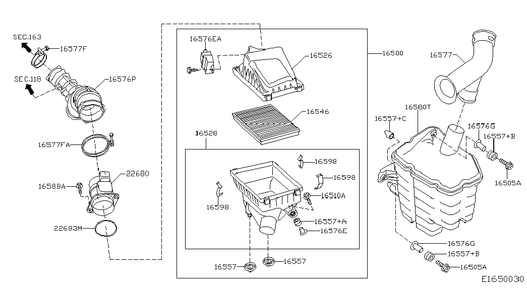 NISSAN 16546 AW300 - Воздушный фильтр parts5.com