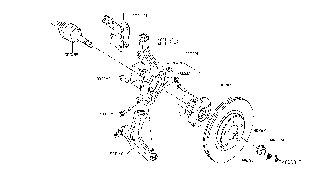 NISSAN 40202JG01B - Комплект подшипника ступицы колеса parts5.com