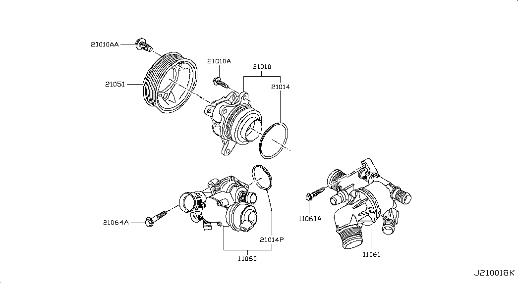 NISSAN 21010-00Q2C - Водяной насос parts5.com