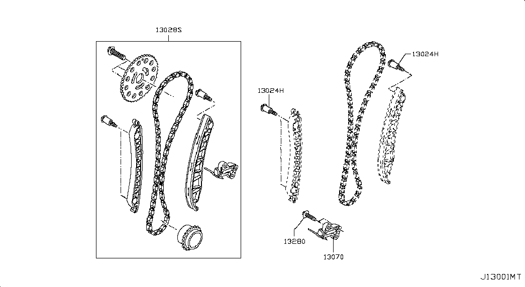 NISSAN 13028-00Q0C - Комплект цепи привода распредвала parts5.com