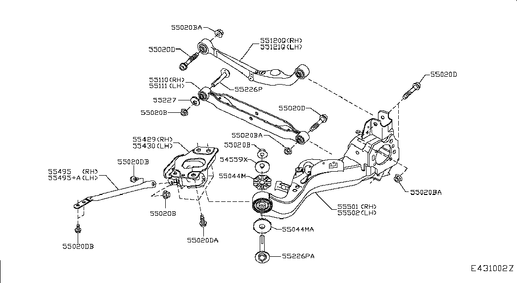 NISSAN 54559-2S40A - Чаша холостого хода, балка моста parts5.com