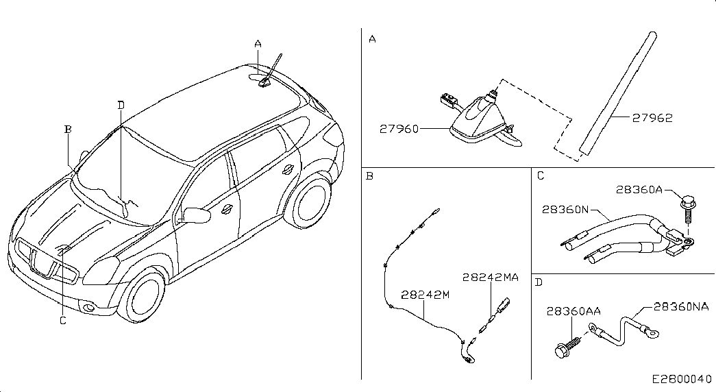 NISSAN 28215EY00A - Антенна parts5.com