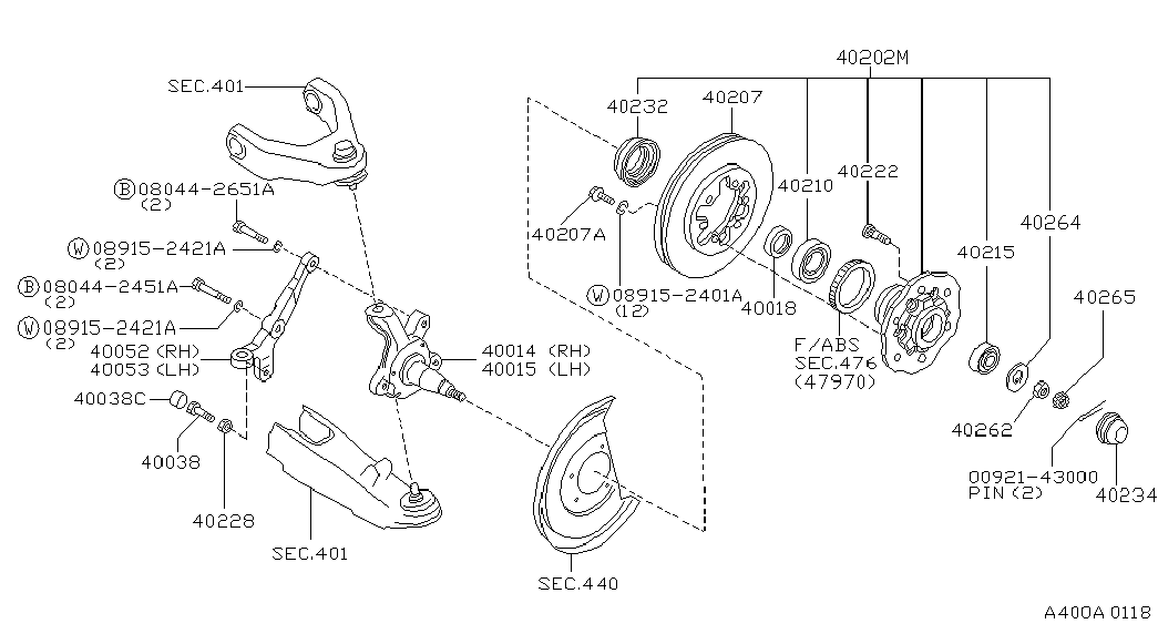 NISSAN 0092143000 - Wheel hub, bearing Kit parts5.com