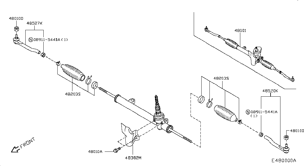 RENAULT 48001JD90B - Осевой шарнир, рулевая тяга parts5.com