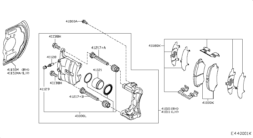 NISSAN D1060-1BN0A - Тормозные колодки, дисковые, комплект parts5.com