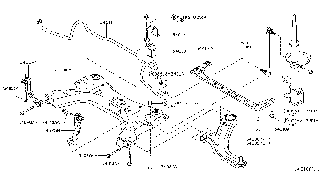 NISSAN 54618-ED00A- - Тяга / стойка, стабилизатор parts5.com