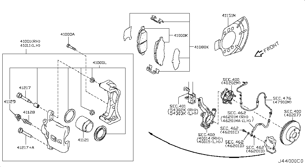 NISSAN 410013U80A - Тормозной суппорт parts5.com