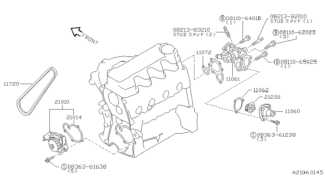 NISSAN 21200-01B00 - Термостат, охлаждающая жидкость parts5.com