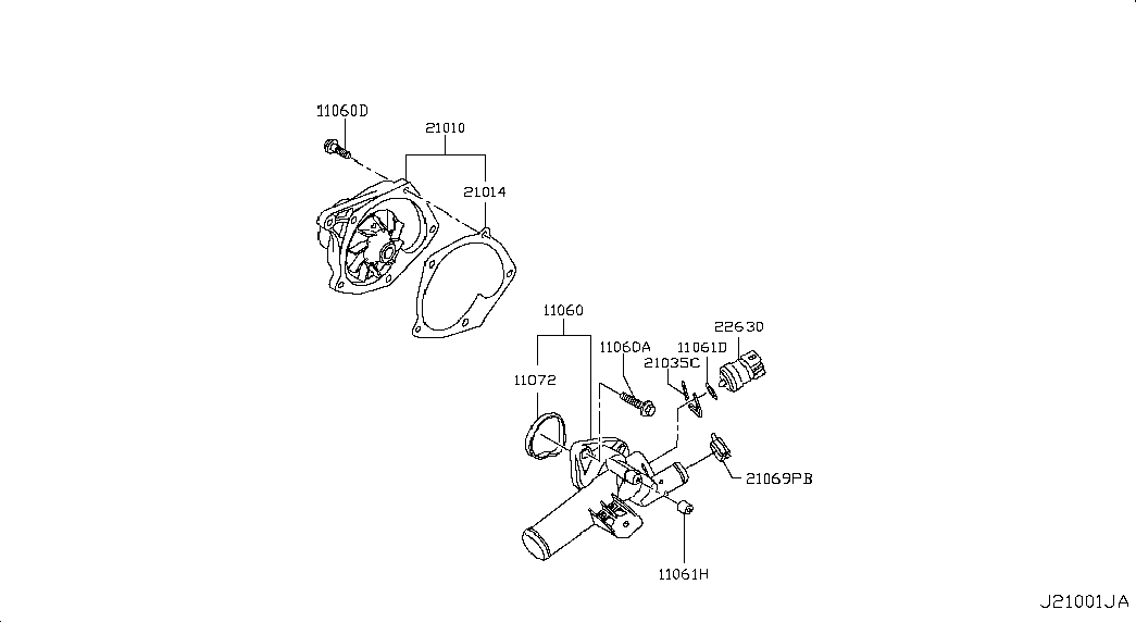 NISSAN 11060-00Q02 - Thermostat, coolant parts5.com