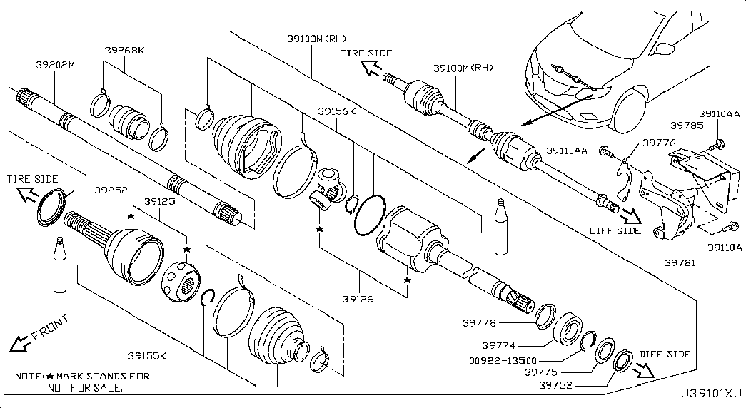 NISSAN C9B41-JE32B - Пыльник, приводной вал parts5.com