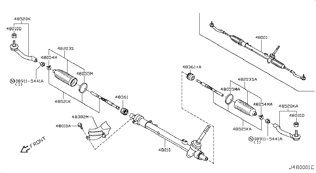 NISSAN D8640-JG00A - Наконечник рулевой тяги, шарнир parts5.com