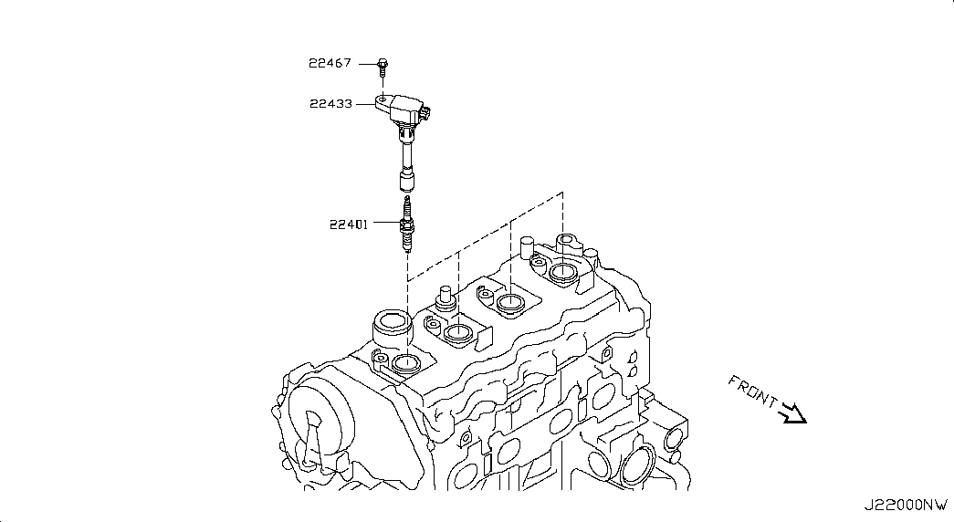 NISSAN 22401-JA01B - Свеча зажигания parts5.com