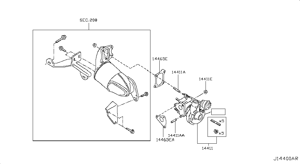 NISSAN 1441100QAR - Турбина, компрессор parts5.com