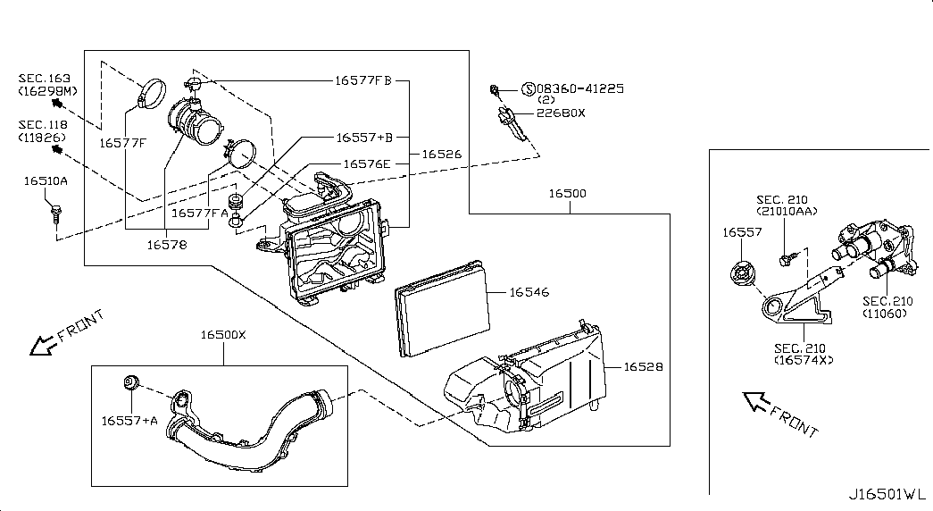 NISSAN 16546-1HC2A - Воздушный фильтр parts5.com