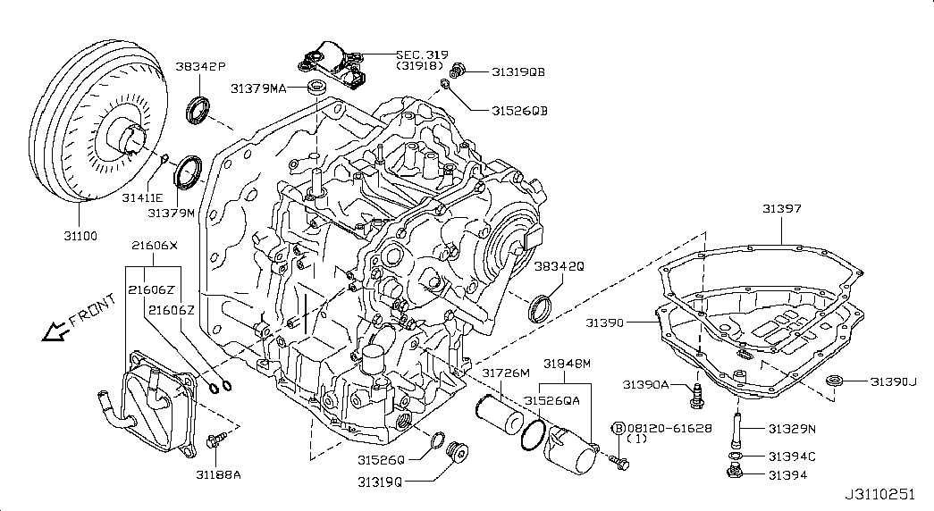 NISSAN 383428E000 - Уплотняющее кольцо, дифференциал parts5.com