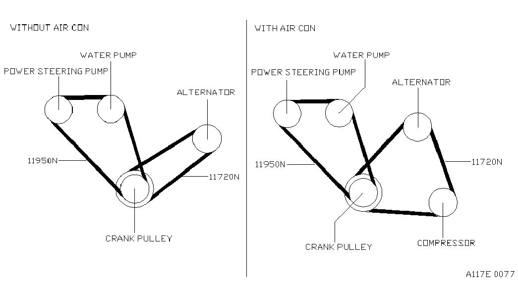 NISSAN 11920-0E000 - V-Ribbed Belt parts5.com