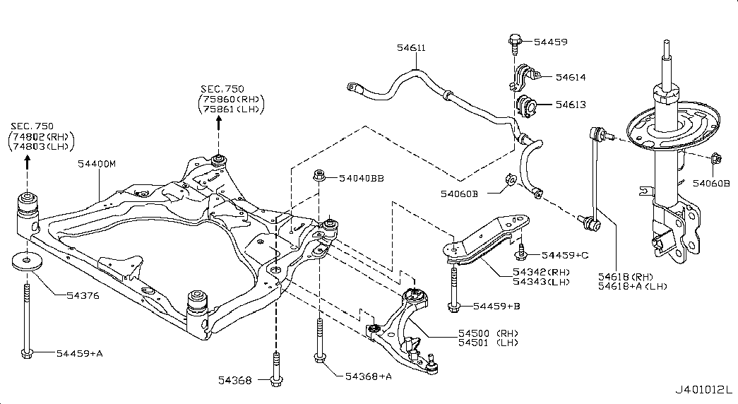 NISSAN 54500-1AA1A - Рычаг подвески колеса parts5.com