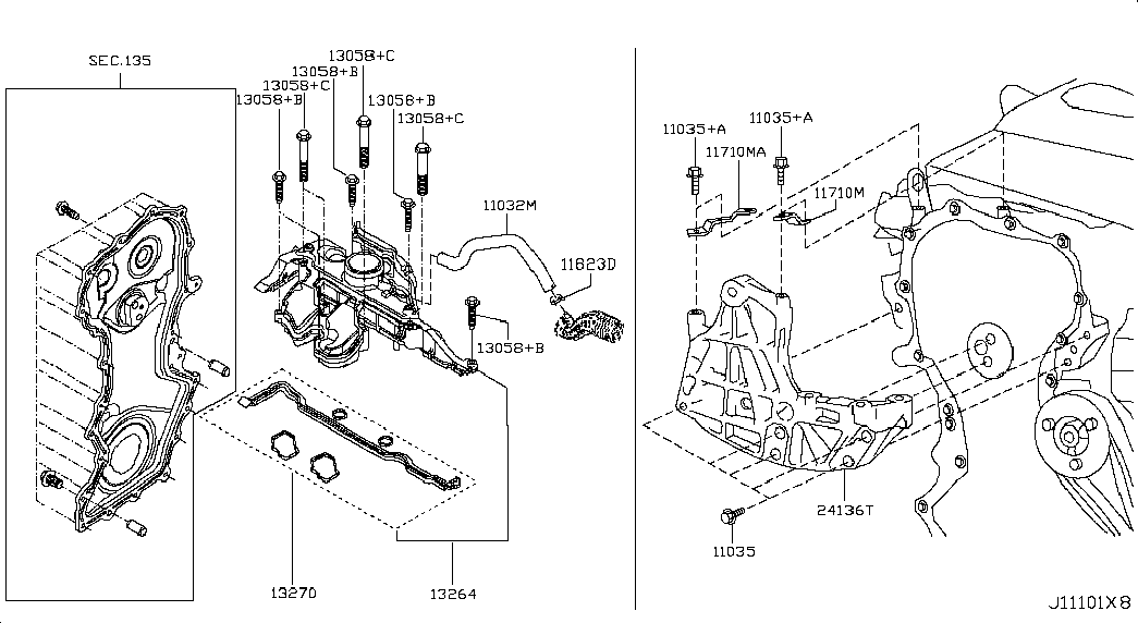 NISSAN 13270-00Q0A - Комплект прокладок, крышка головки цилиндра parts5.com