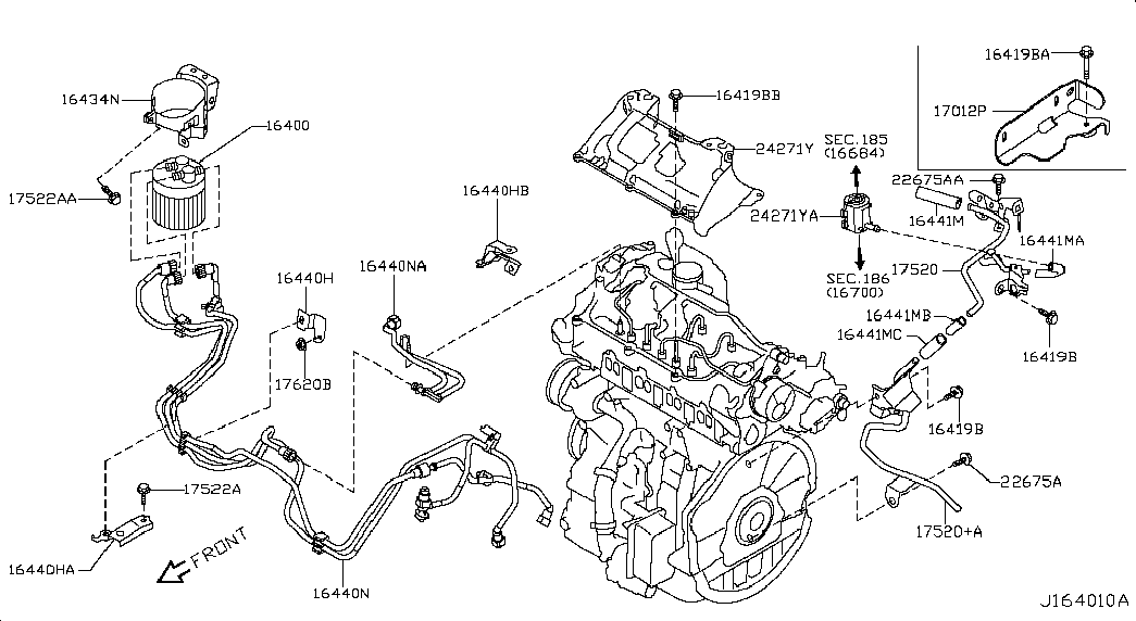 RENAULT 16 40 0JY 00A - Топливный фильтр parts5.com