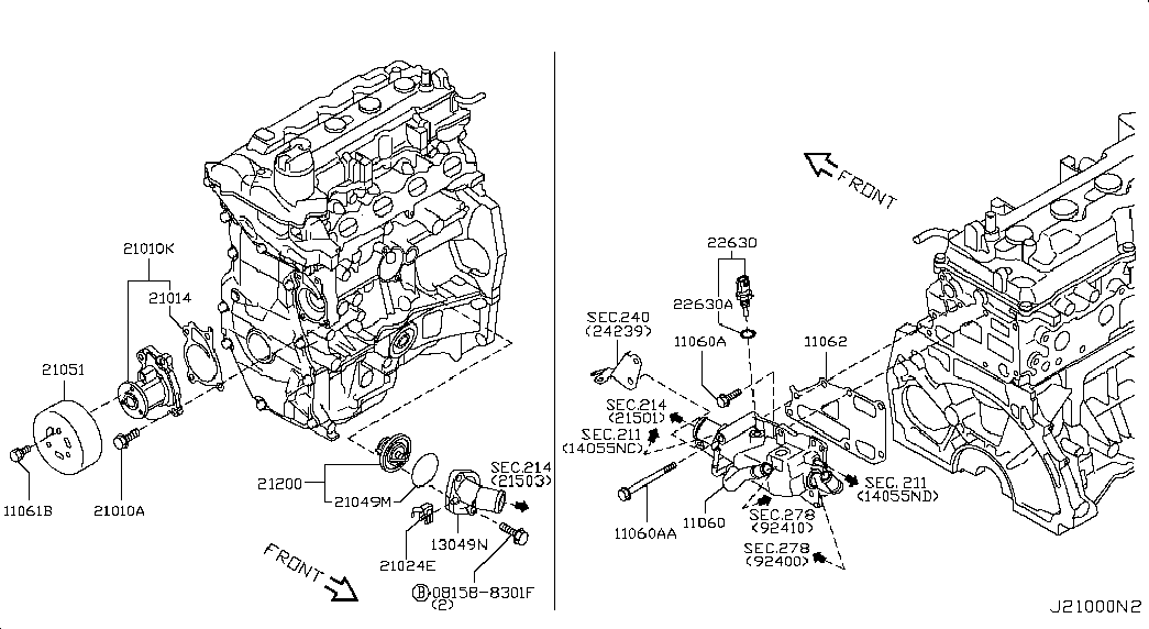 Datsun B1010ED00A - Водяной насос parts5.com