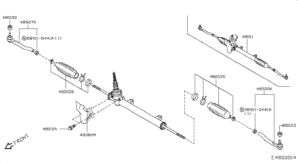 NISSAN 48527-JD01A - Наконечник рулевой тяги, шарнир parts5.com