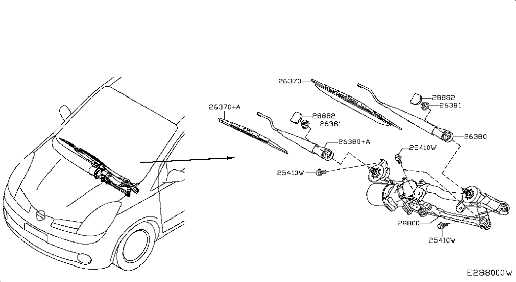 NISSAN 288909U110 - Щетка стеклоочистителя parts5.com