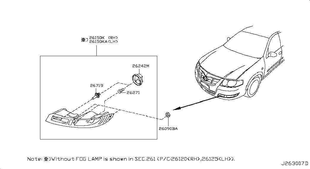 NISSAN 2761995F0A - Лампа накаливания, противотуманная фара parts5.com