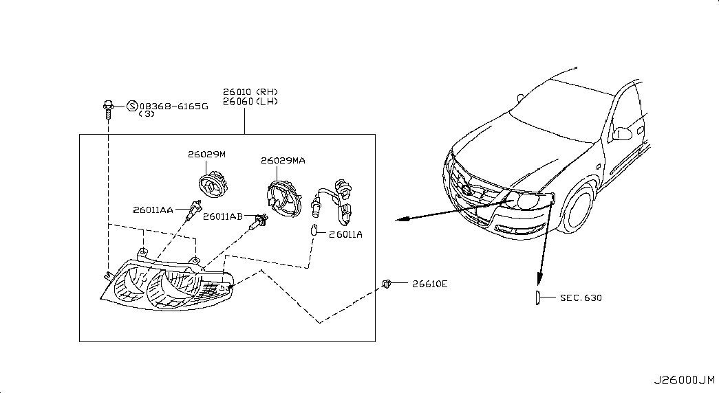 NISSAN 26291-95F0A - Лампа накаливания, фара с автоматической системой стабилизации parts5.com