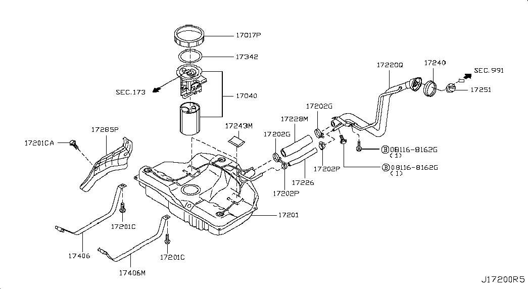 NISSAN 1704095F0B* - Топливный насос parts5.com