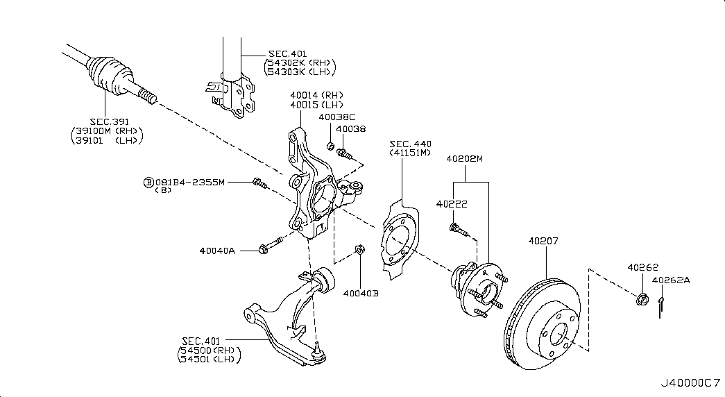 NISSAN 40202-CA010 - Комплект подшипника ступицы колеса parts5.com