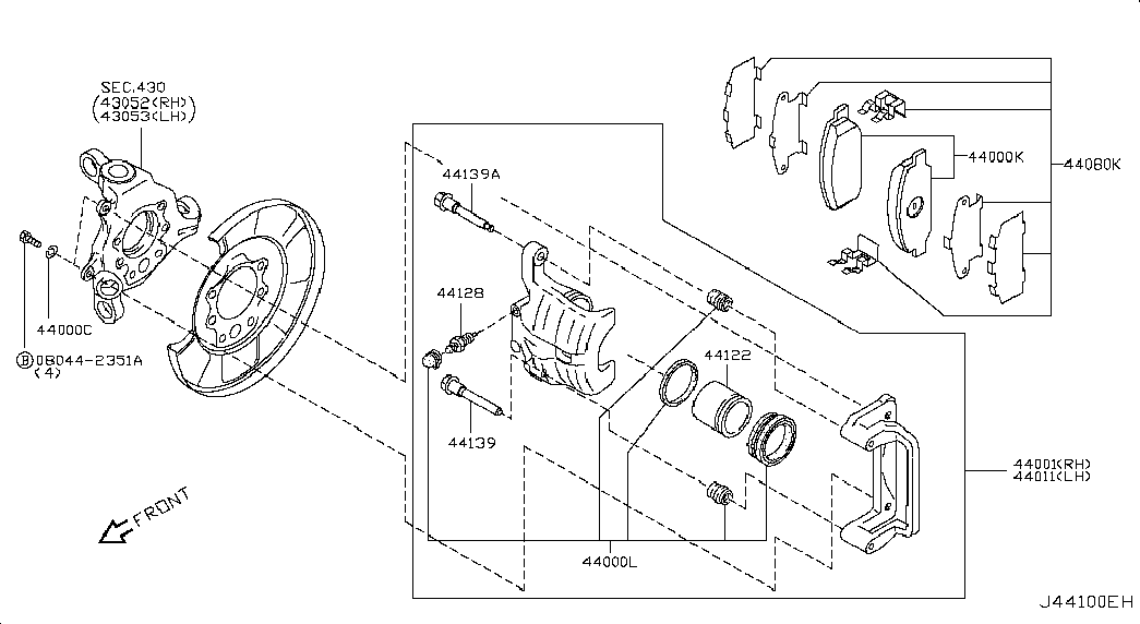 NISSAN 440118J100 - Тормозной суппорт parts5.com