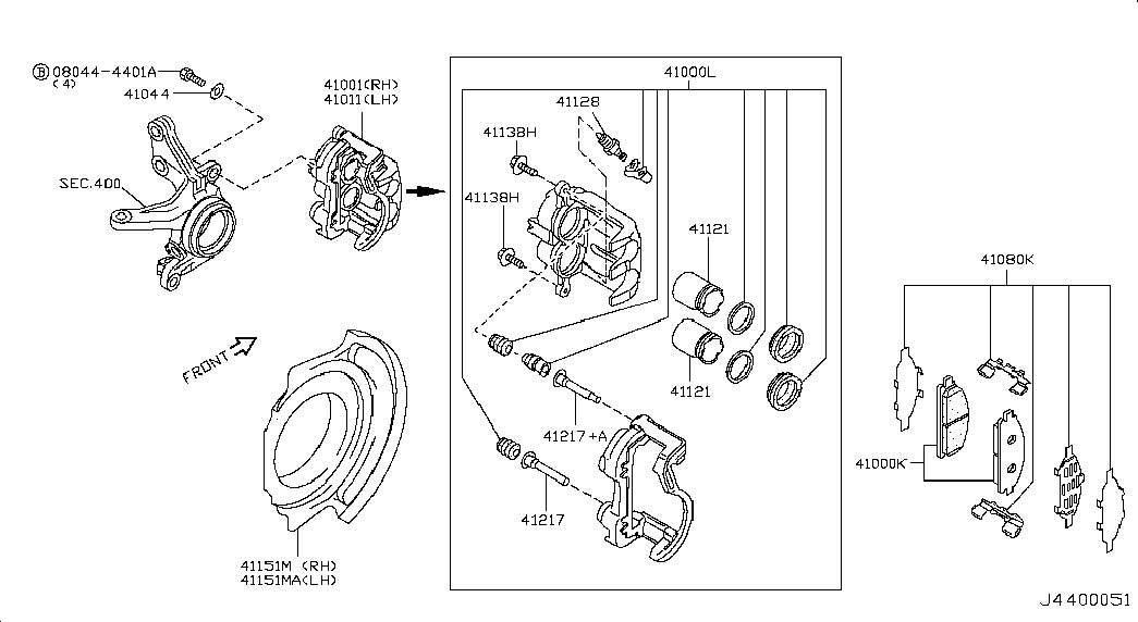 NISSAN 410018H30A - Тормозной суппорт parts5.com