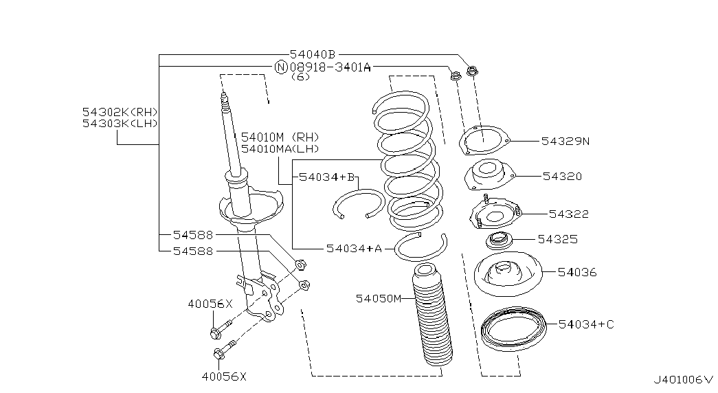 NISSAN 54320-4U000 - Опора стойки амортизатора, подушка parts5.com