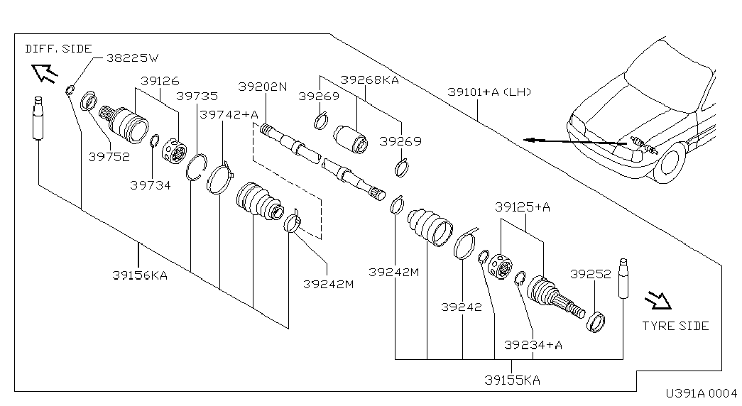 NISSAN 39241-16R29 - Пыльник, приводной вал parts5.com