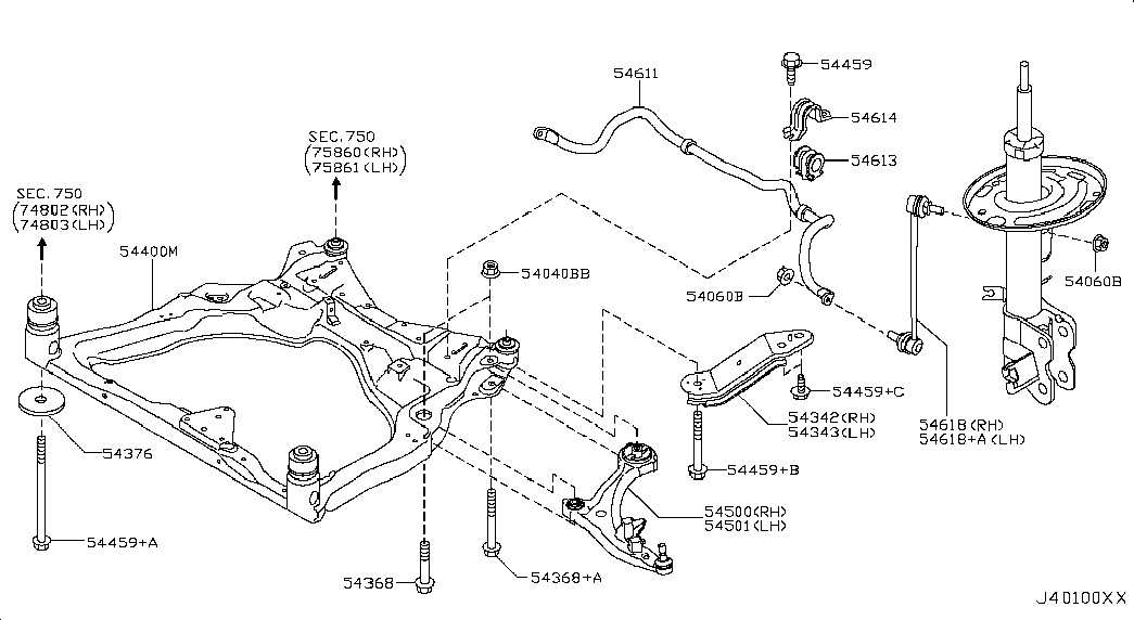 NISSAN 545001AA0A - Рычаг подвески колеса parts5.com