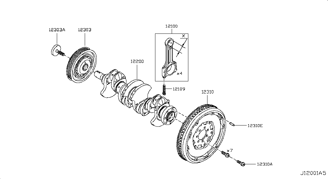 NISSAN 12310-00Q0J - Маховик parts5.com