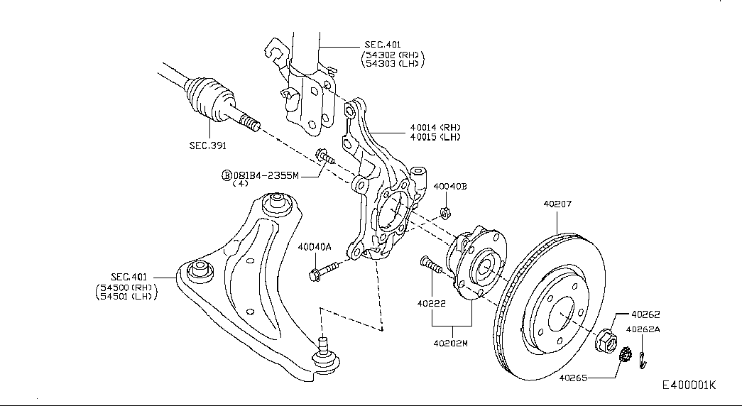 NISSAN 402021KA0A - Комплект подшипника ступицы колеса parts5.com