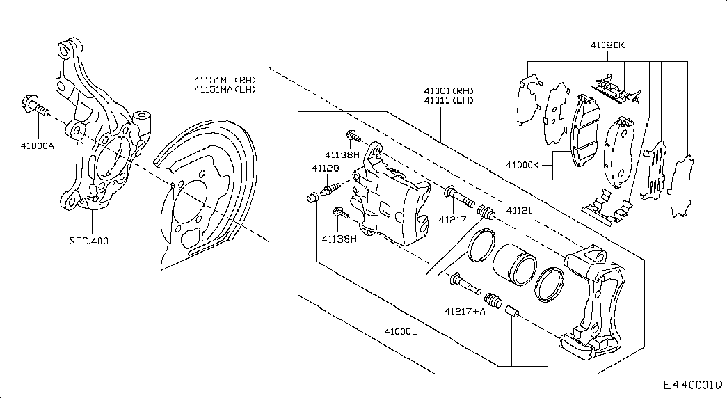 NISSAN 41120-2Y027 - Ремкомплект, тормозной суппорт parts5.com