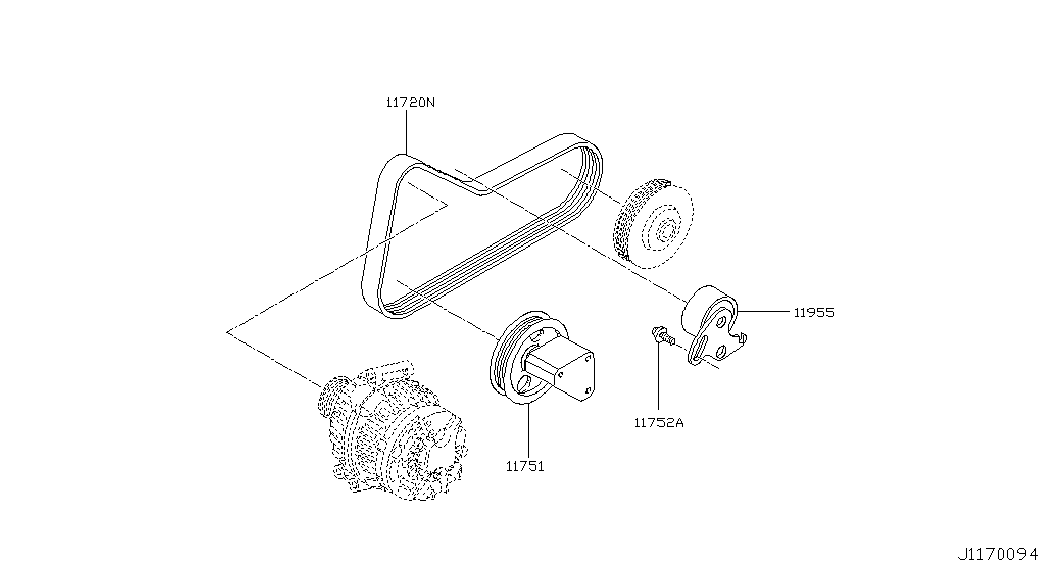 RENAULT 11955BN701 - Натяжитель, поликлиновый ремень parts5.com