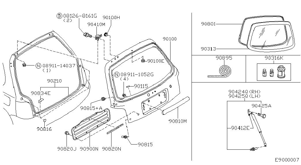 NISSAN 90453-4F286 - Газовая пружина, упор parts5.com