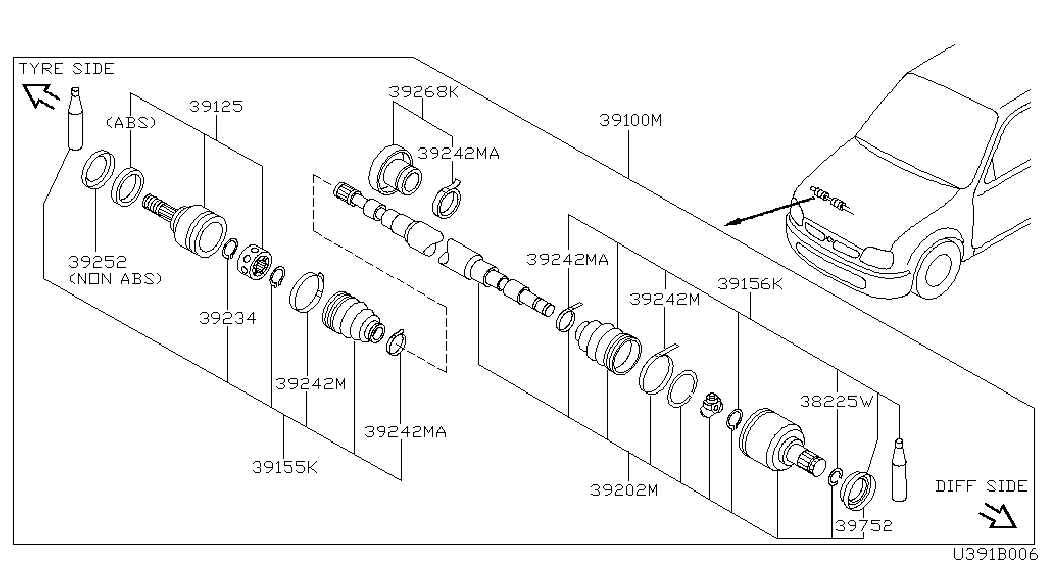 NISSAN 39241-4F425 - Пыльник, приводной вал parts5.com