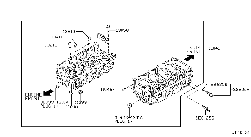 NISSAN 110405M302 - Головка цилиндра parts5.com