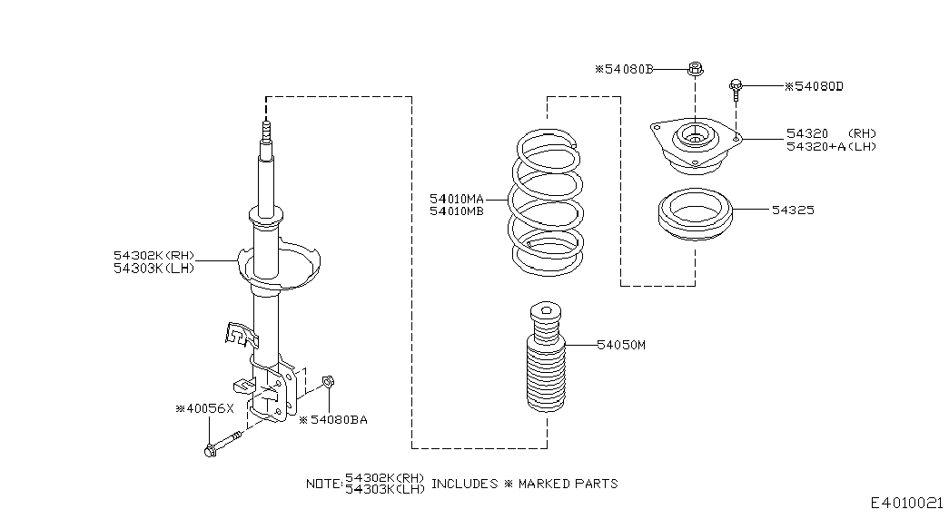 NISSAN 54320-BC40A- - Опора стойки амортизатора, подушка parts5.com