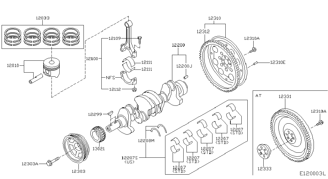 NISSAN 13021-BX000 - Комплект цепи привода распредвала parts5.com