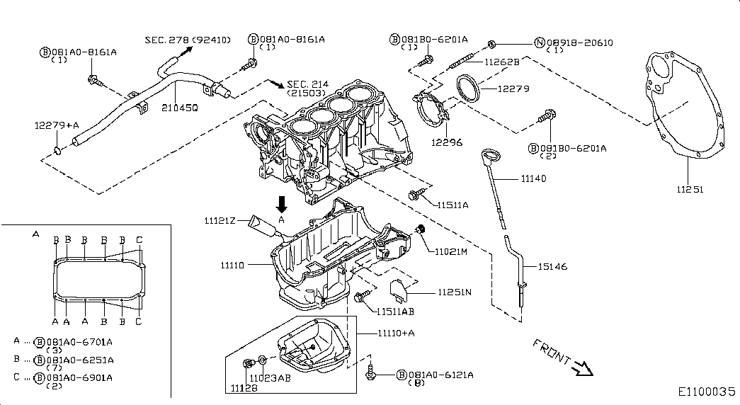 NISSAN 12279-BX00A - Уплотняющее кольцо, коленчатый вал parts5.com