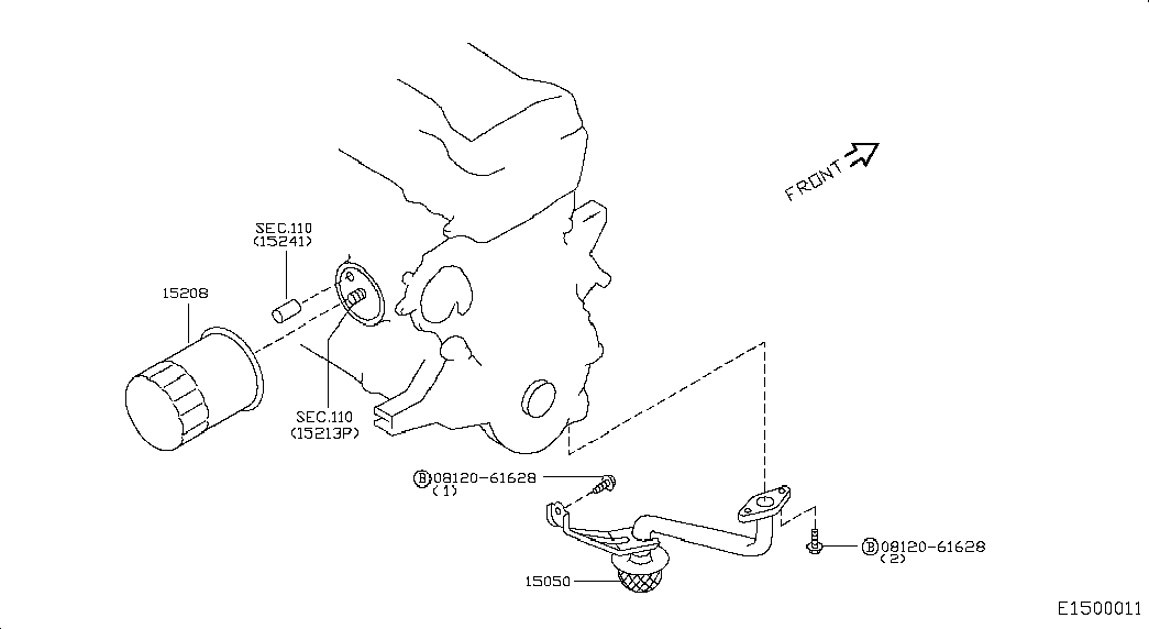 NISSAN 15208-53J00 - Масляный фильтр parts5.com