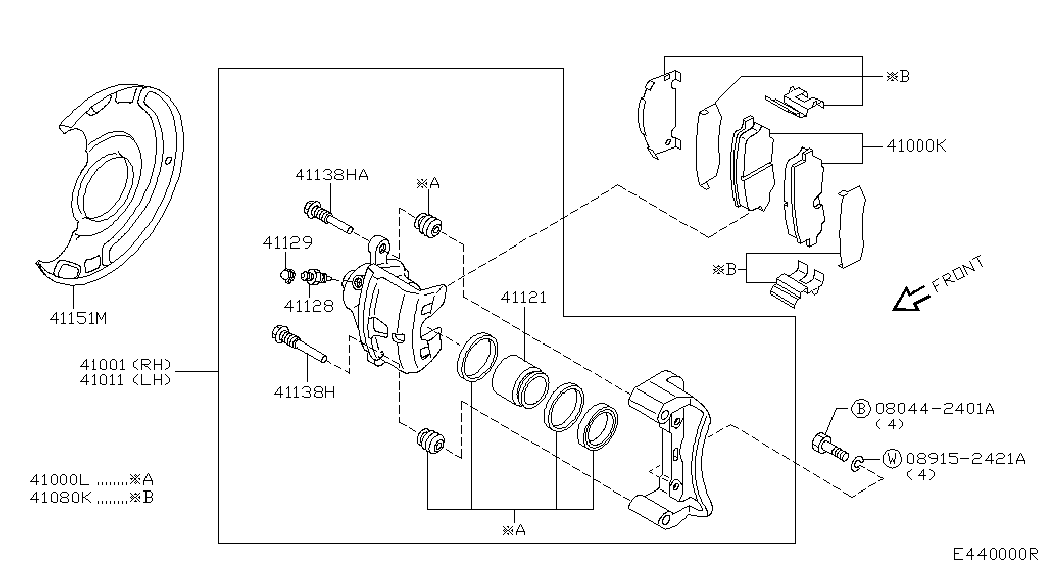 NISSAN 41120-71J25 - Ремкомплект, тормозной суппорт parts5.com