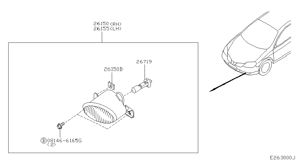 NISSAN 26150-AU325 - Противотуманная фара parts5.com