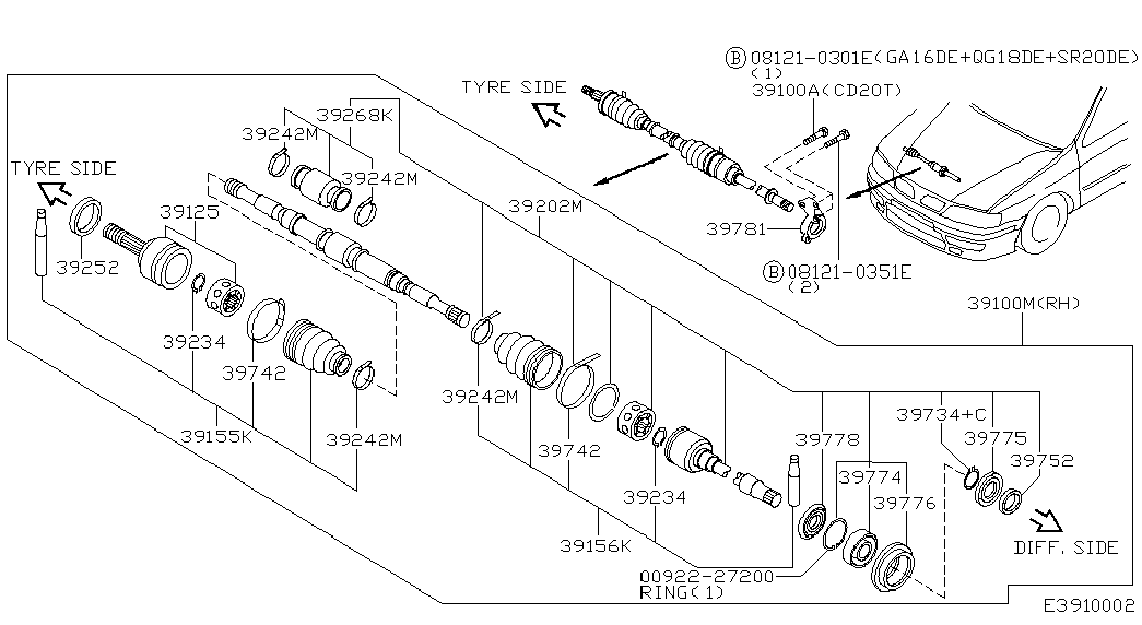 Honda 3924171J25 - Пыльник, приводной вал parts5.com